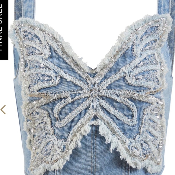 NEW PatBO Camila Coelho Denim Top - Picture 6 of 12